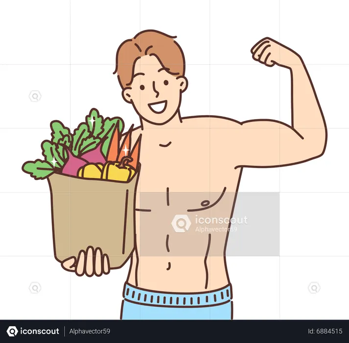 Boy with healthy fruits  Illustration