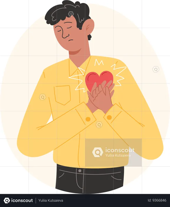 Boy with Heart Attack risk  Illustration