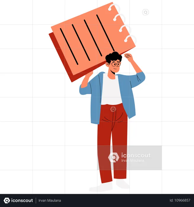 Boy with notepad  Illustration