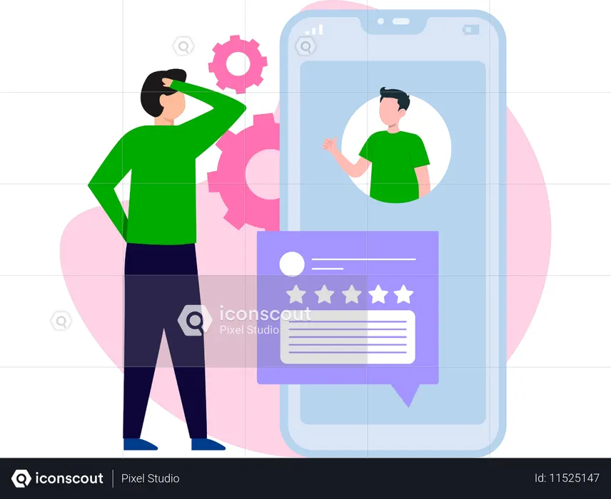 Boy with Review Settings  Illustration