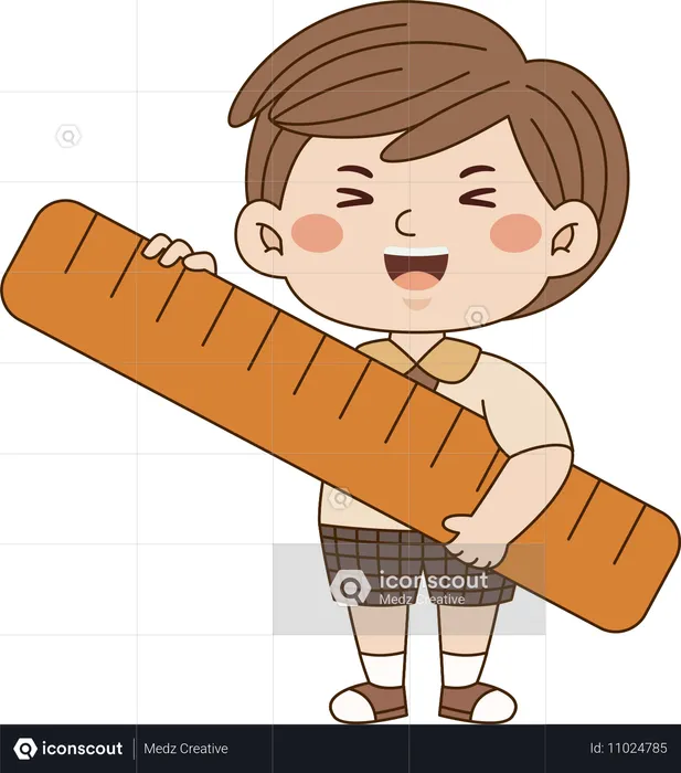 Boy with ruler  Illustration