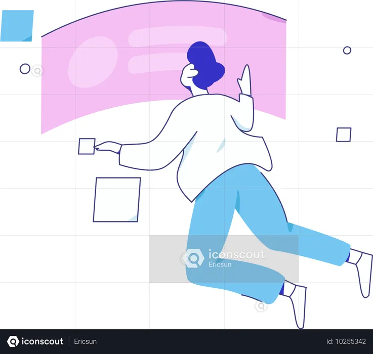 Boy working on task  Illustration