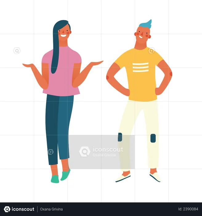Boyfriend and girlfriend  Illustration
