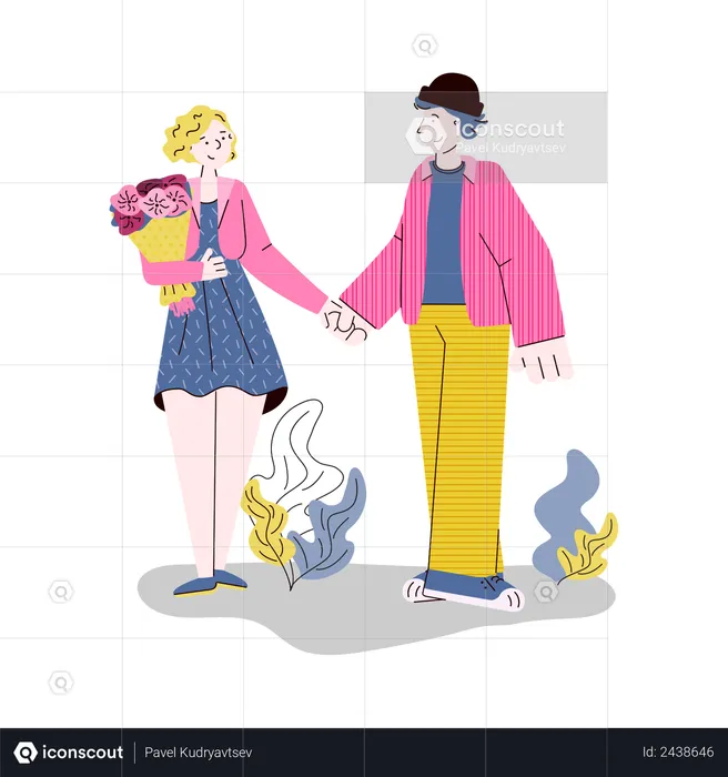 Boyfriend and girlfriend  Illustration