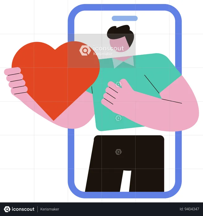 Boyfriend using dating app  Illustration