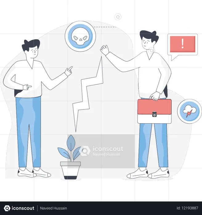 함께 토론하는 소년들  일러스트레이션