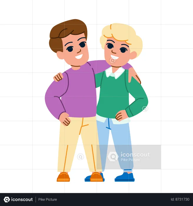 Boys friendship  Illustration