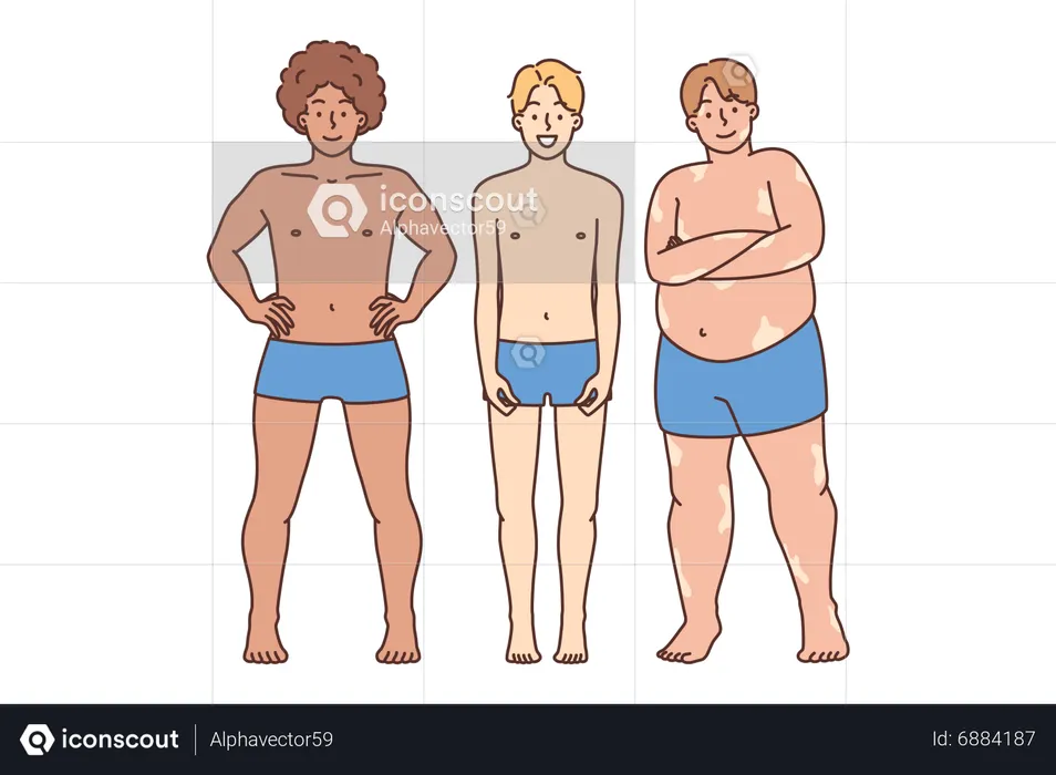 Boys in swimsuit  Illustration