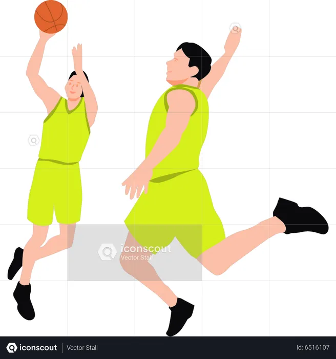 Boys playing basketball  Illustration