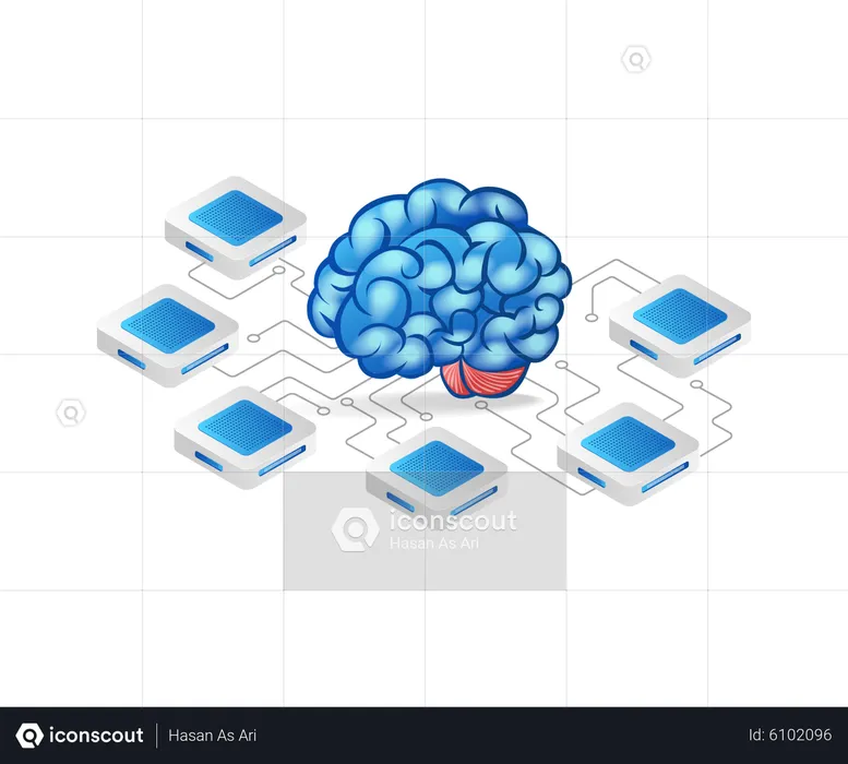 Brain center network  Illustration