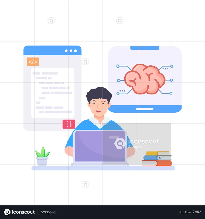 인공지능을 이용한 Brain Developers 프로그래밍  일러스트레이션