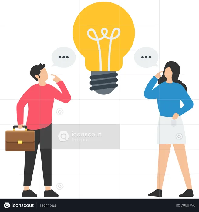 Brainstorming business idea  Illustration