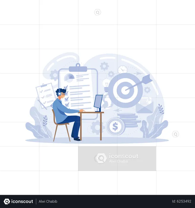 Brainstorming de empresários  Ilustração