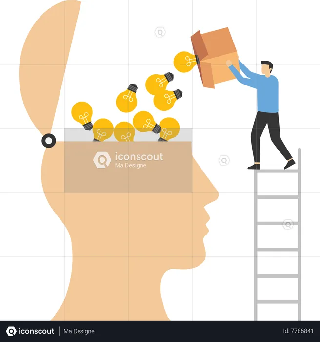 Brainstorming on business people head  Illustration