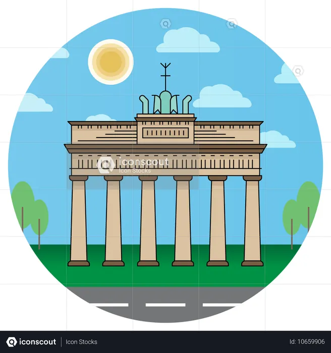 Brandenburg Gate Berlin  Illustration