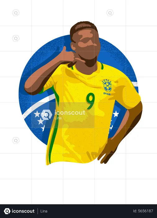 Jubelnder brasilianischer Fußballspieler  Illustration