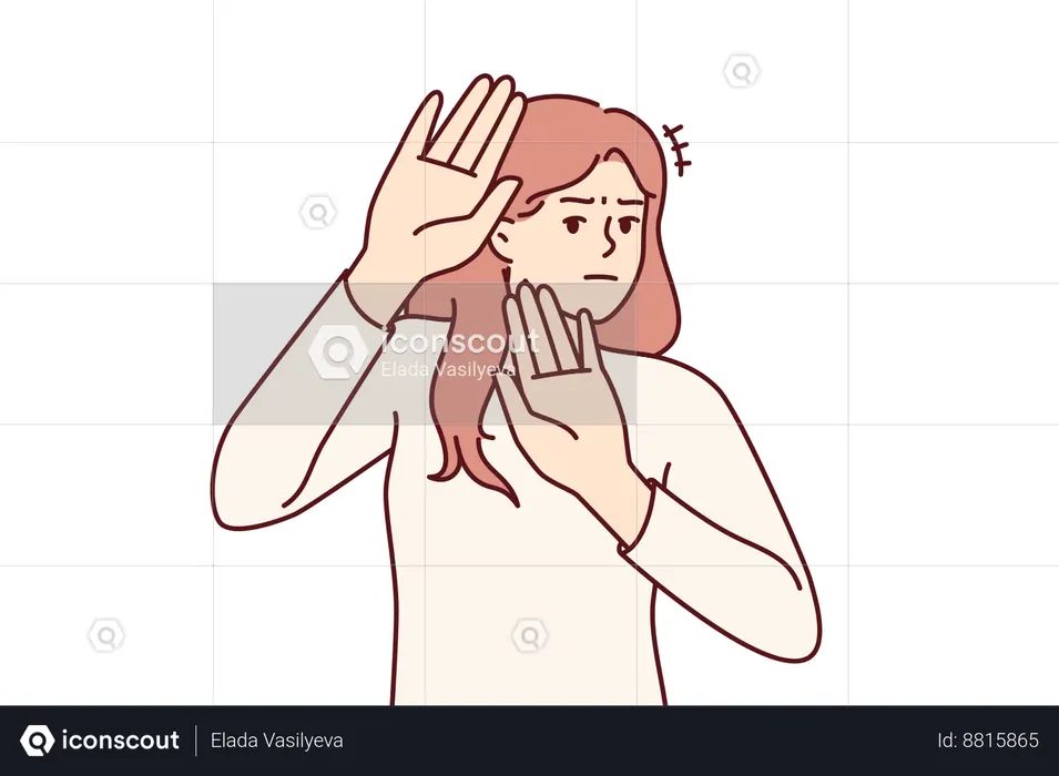 Brave woman refuses  Illustration