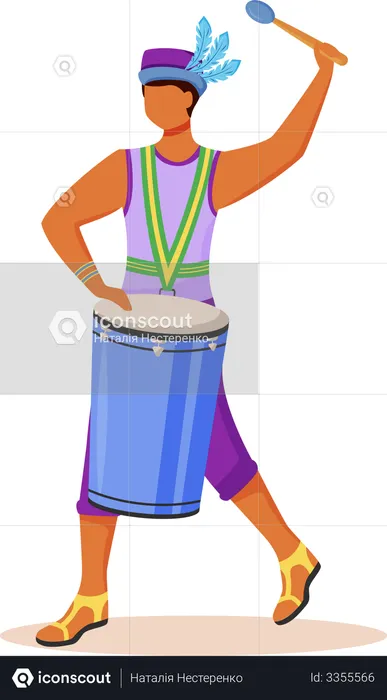 Brazil carnival drummer  Illustration