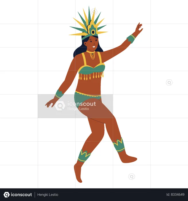 Brazilian woman dancing samba  Illustration