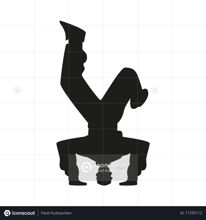 Break dancer doing headstand  Illustration