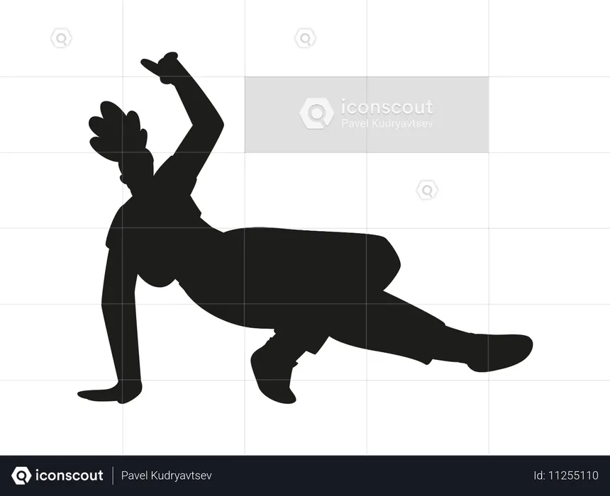 Breakdance dancer in dynamic pose  Illustration