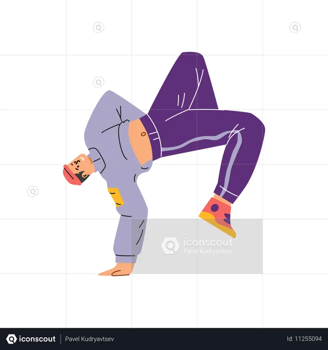 Breakdancer macht Handstände  Illustration