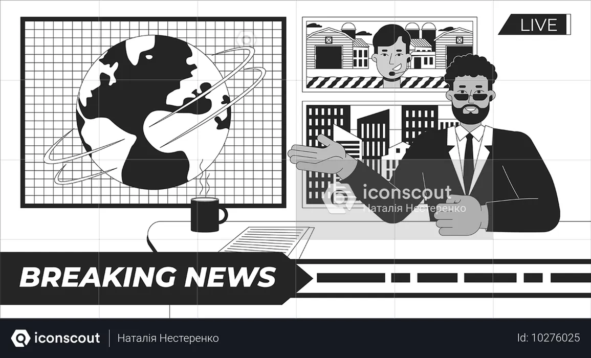 Breaking news anchor  Illustration