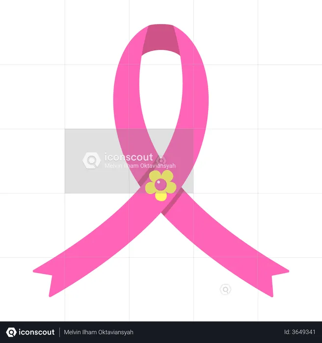 Breast cancer awareness flower ribbon  Illustration