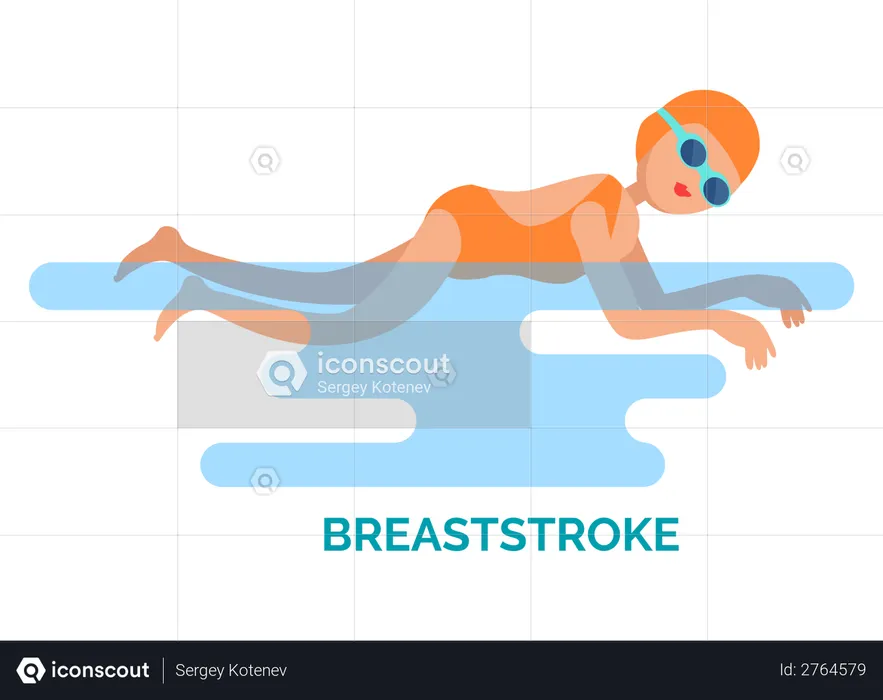 Breaststroke Swimmer  Illustration