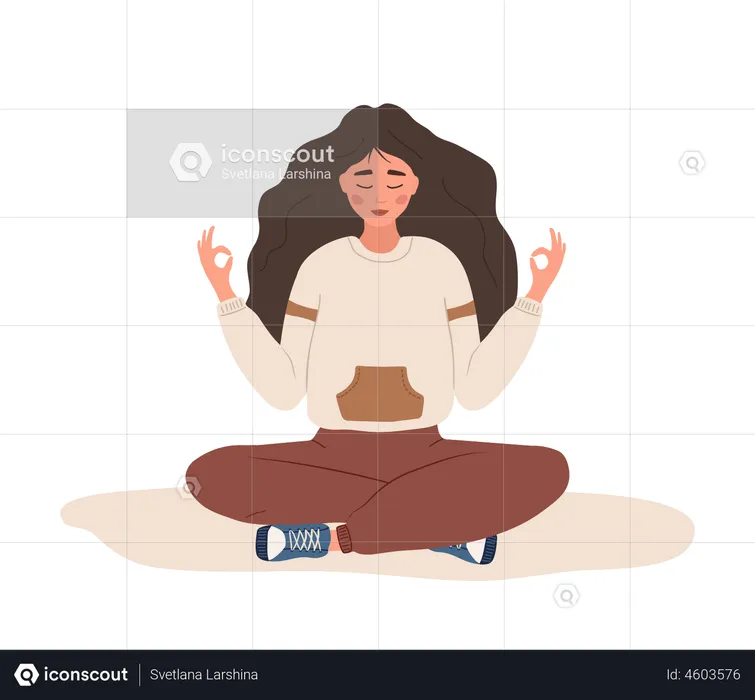 Breath awareness yoga  Illustration