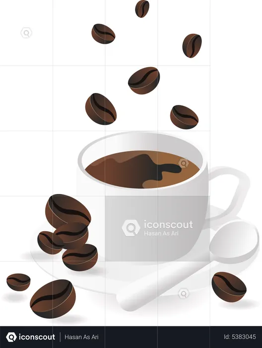 Brewed fresh coffee  Illustration
