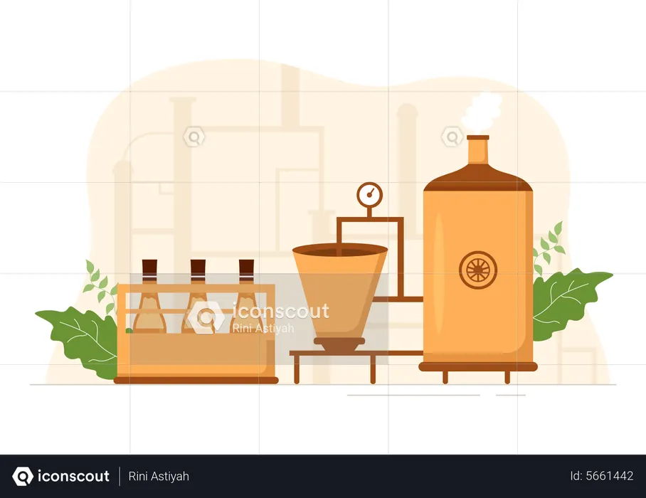 Brewery Production  Illustration