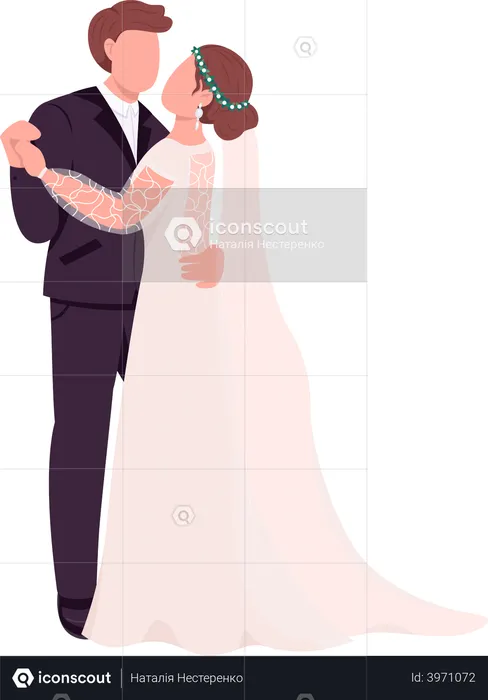 Bride and groom dance  Illustration