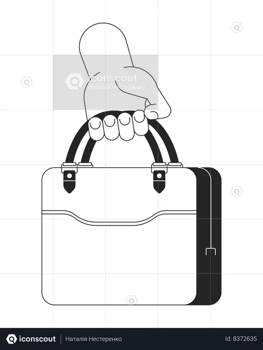 Briefcase holding  Illustration