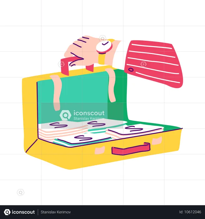 Briefcase Of Dollars  Illustration