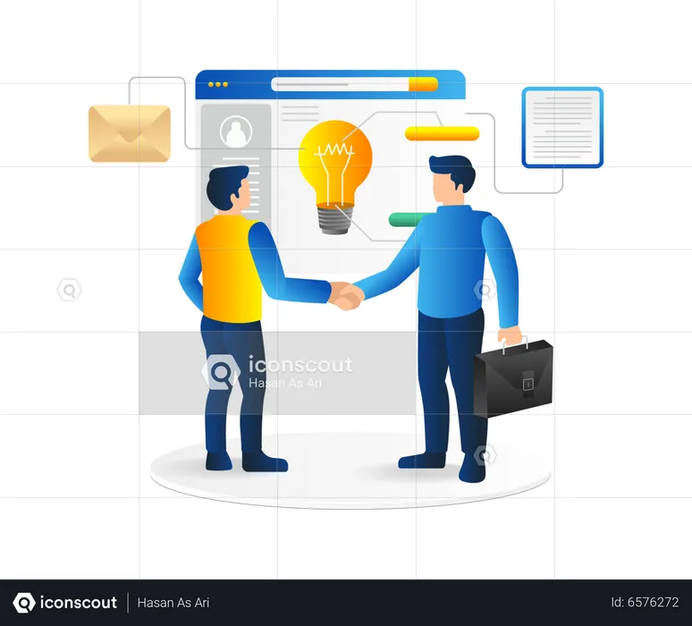 Bringing together ideas for business cooperation  Illustration