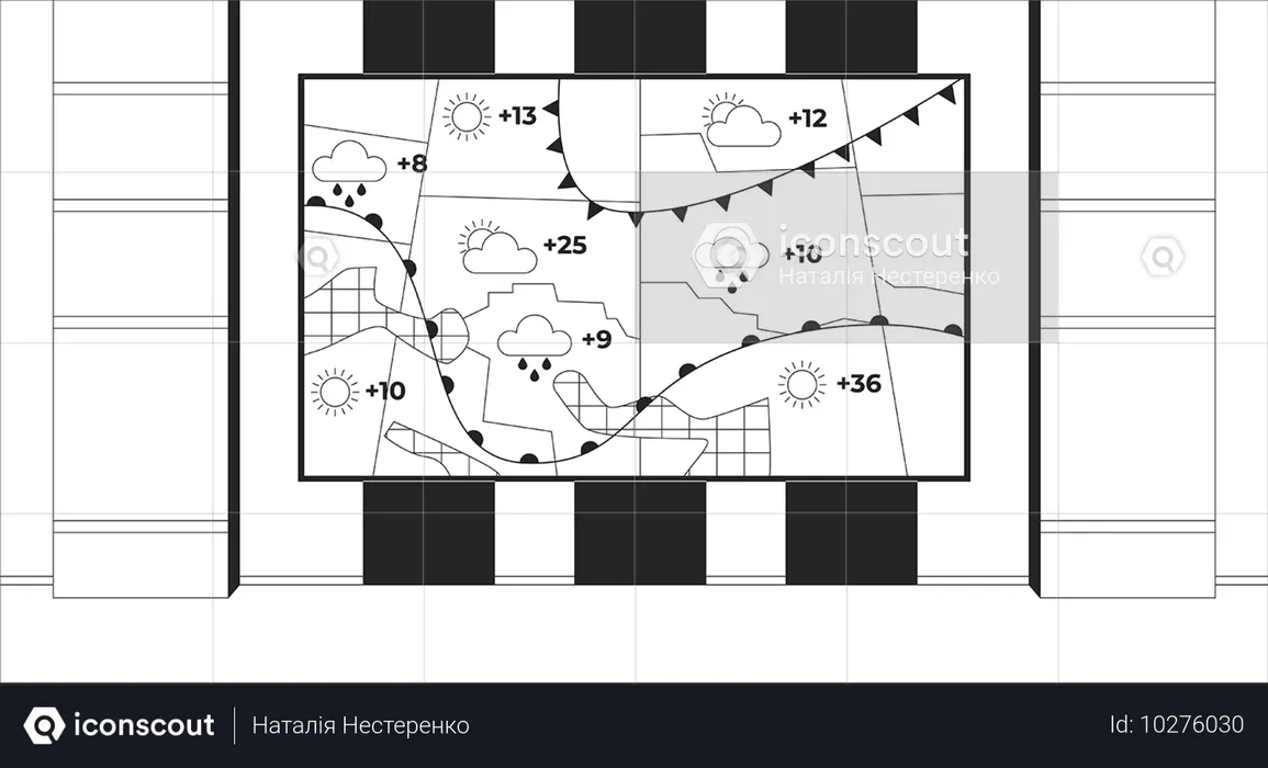 Broadcasting Weather Forecast Map Studio Illustration - Free Download ...