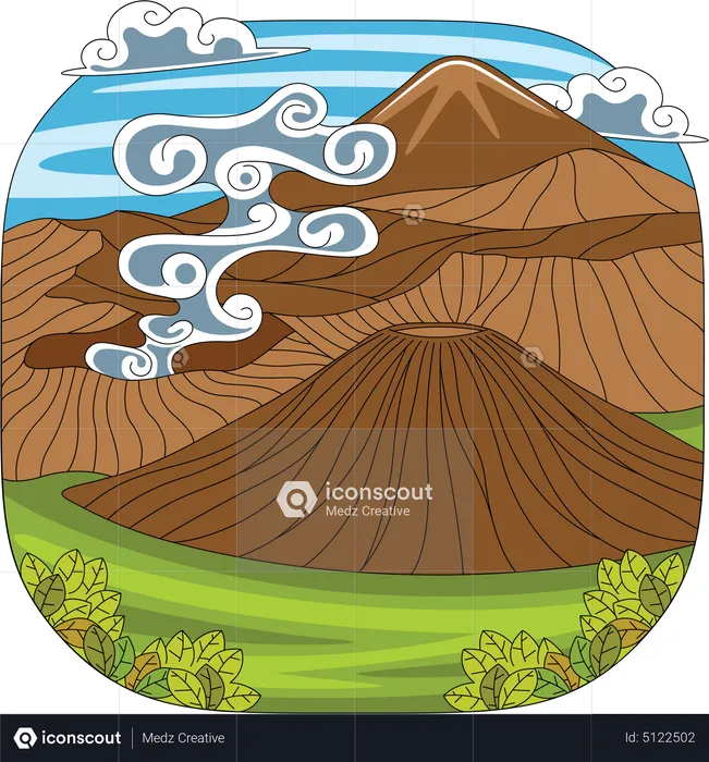 Bromo National Park  Illustration