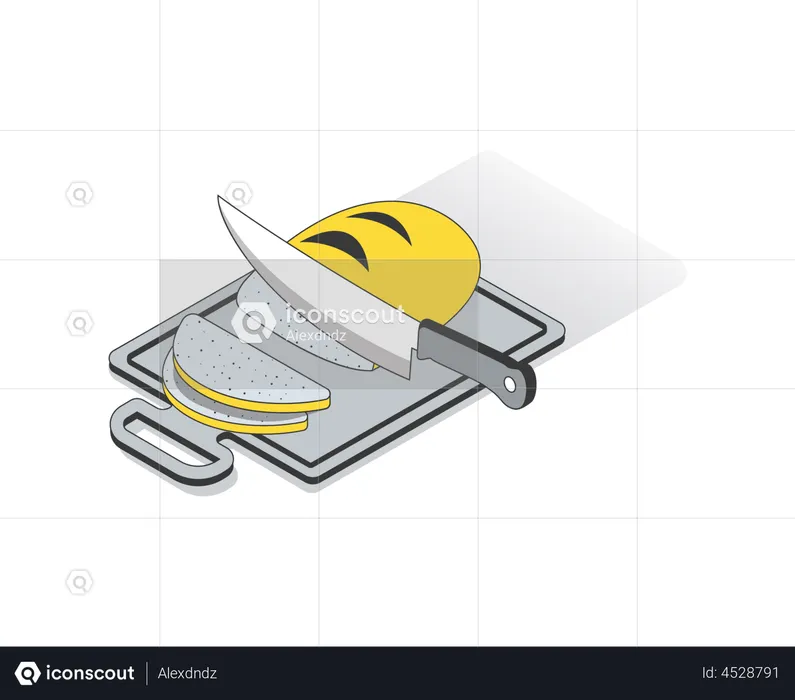 Brot schneiden  Illustration