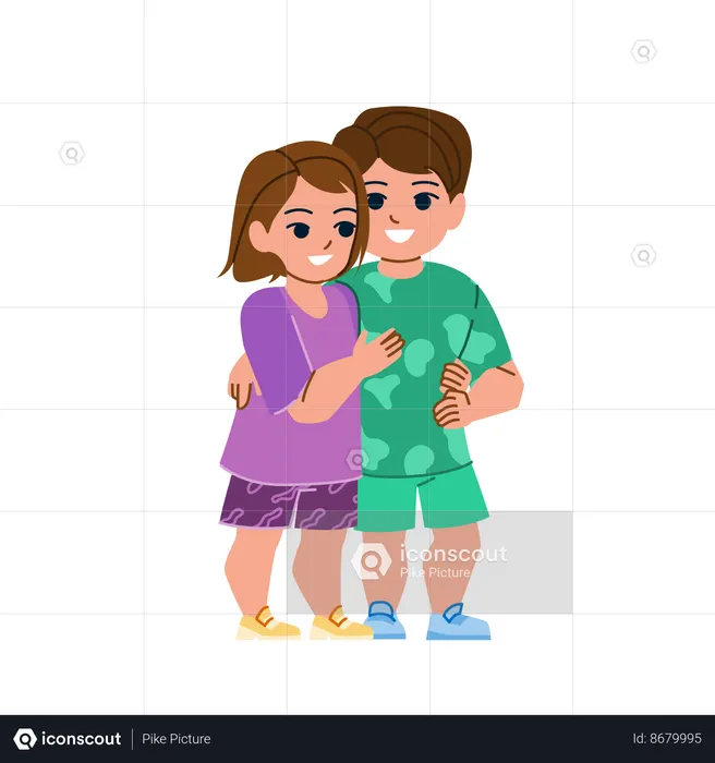 Brother and sister  Illustration
