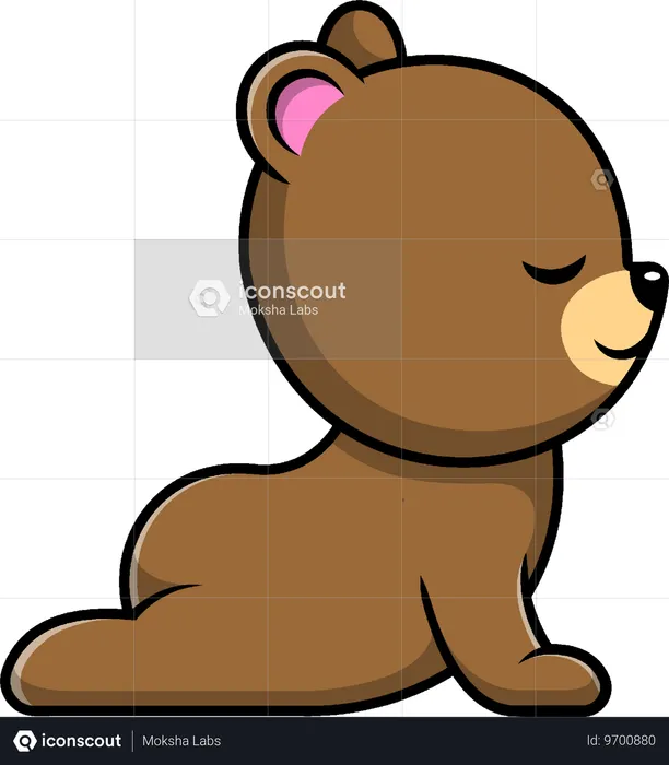 Brown Bear Streching  Illustration