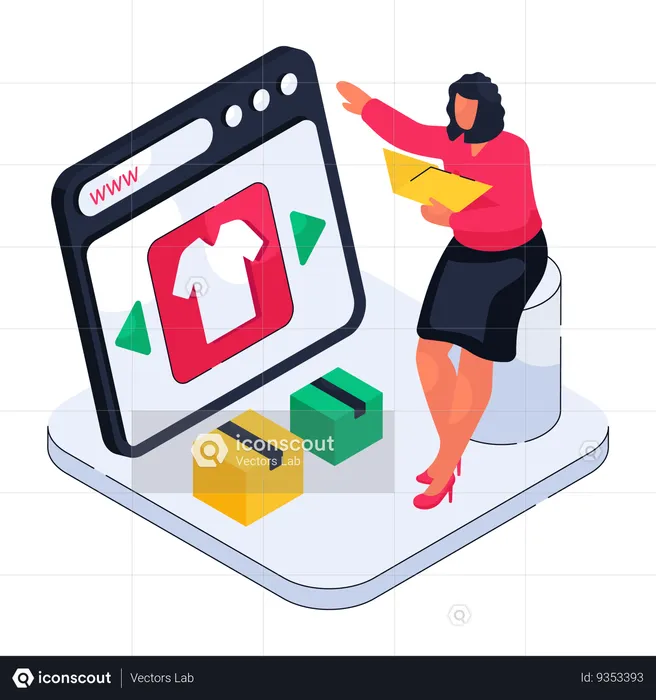 Browser shirt on shopping website  Illustration