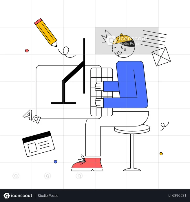 Browsing content on social media site  Illustration