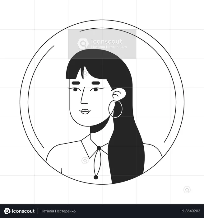 Brunette asian woman  Illustration