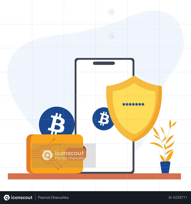 BTC Wallet Security  Illustration
