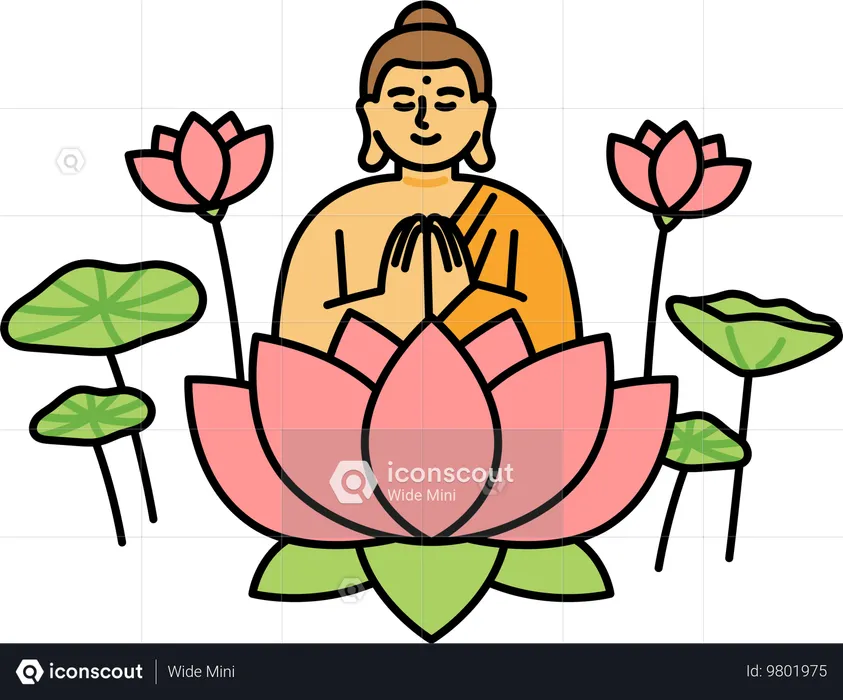 Buddh doing meditation  Illustration