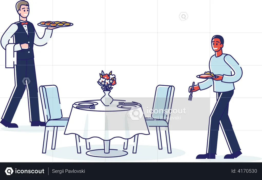 Buffet-Catering im Restaurant oder Hotel  Illustration