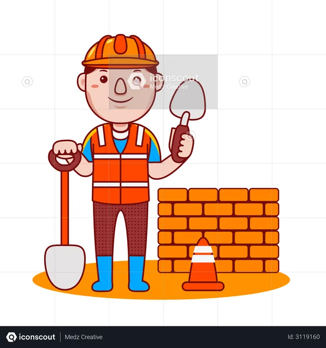 Best Premium Builder Illustration download in PNG & Vector format
