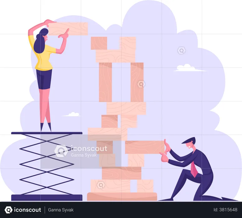 Building business together  Illustration