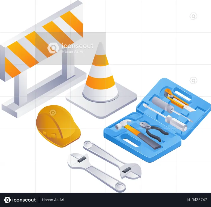 Building carpentry tools  Illustration